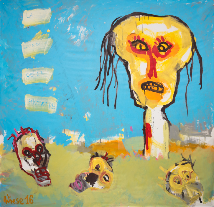 La lourdeur de l’histoire, 2016, acrylics on canvas, 200 cm x 220 cm