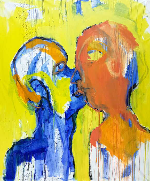 Le Baiser. Acrylics, 210cm x 170cm, 2017