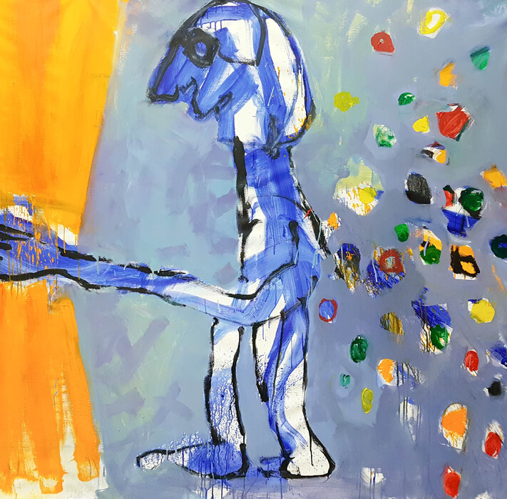 Le rideau. Acrylics, 180cm x 210cm, 2017