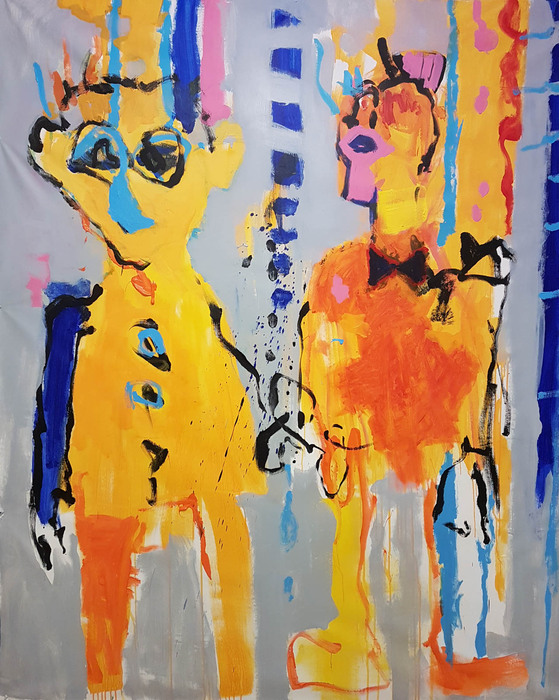 Couple. Acrylics, 210cm x 170cm, 2018