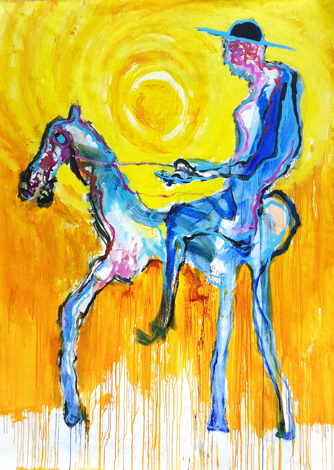Crazy Horse, 2018, acrylics on canvas, 210 x 150 cm, 2018