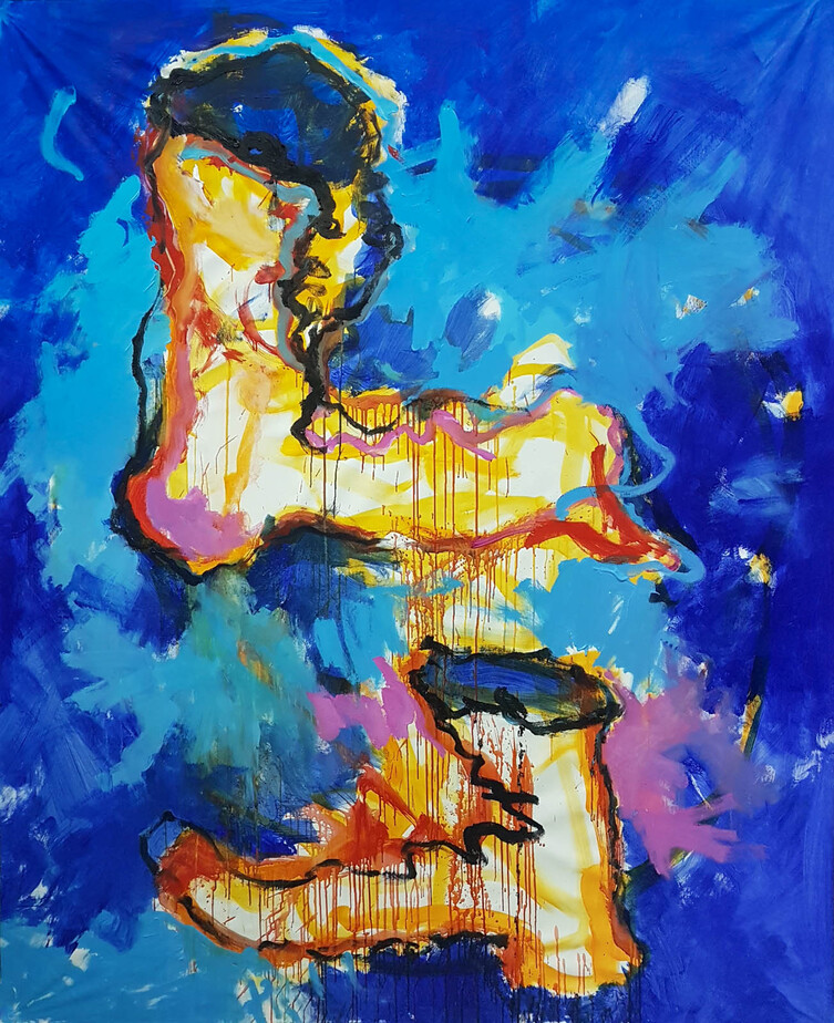 Bootstat. Acrylics. 210 x 170 cm. 2019