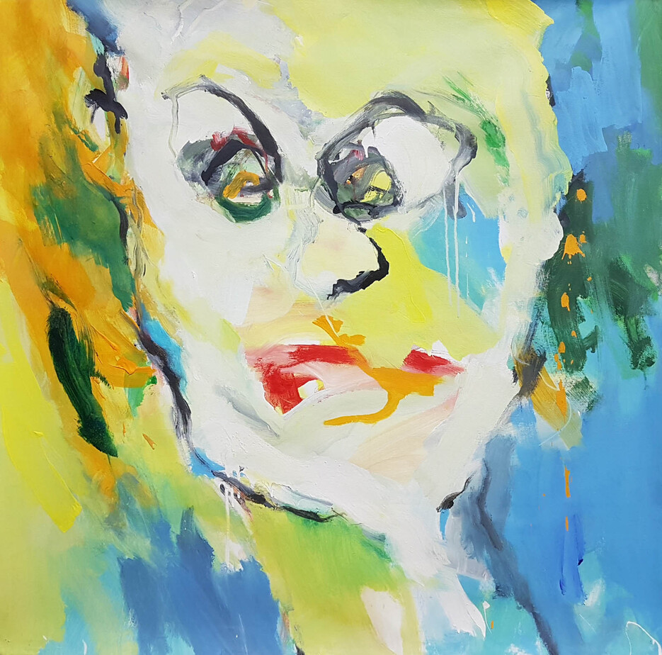 Tête. Acrylics. 100 x 100 cm. 2019