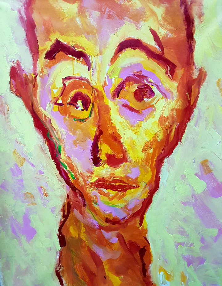 Tête. Acrylics. 70 x 50 cm. 2019
