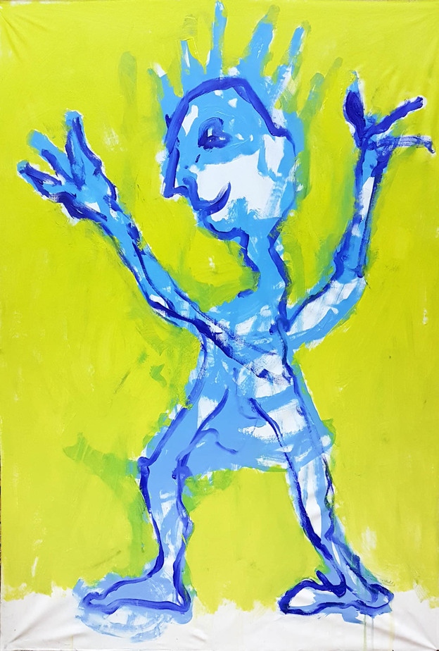 Happy Corona. Acrylics. 210 x 150 cm. 2020
