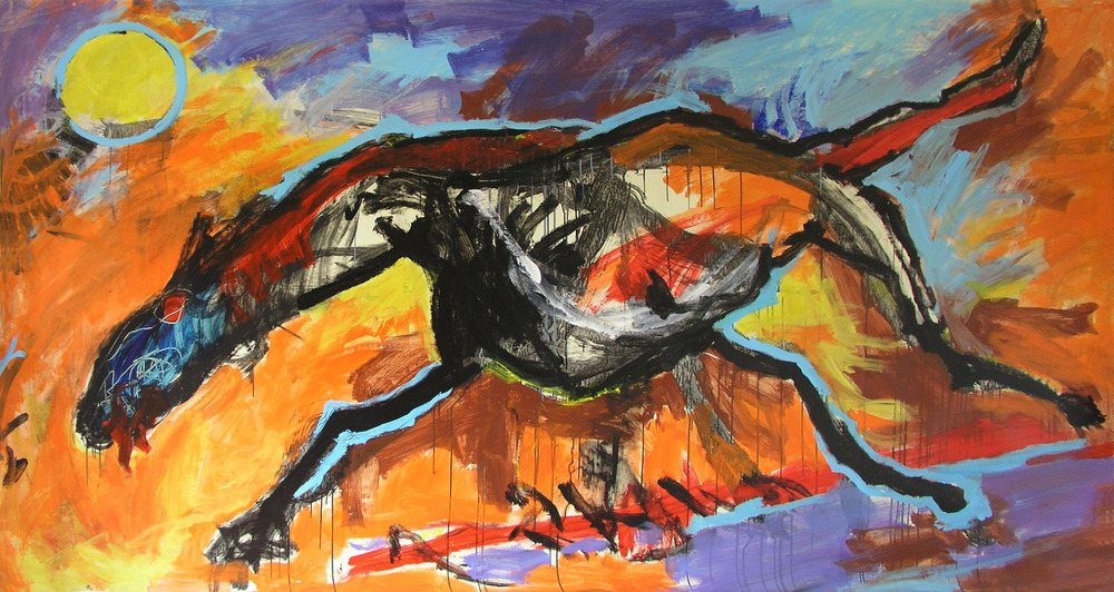 Dragon horse, 2008, 160 cm x 300 cm, Acrylics