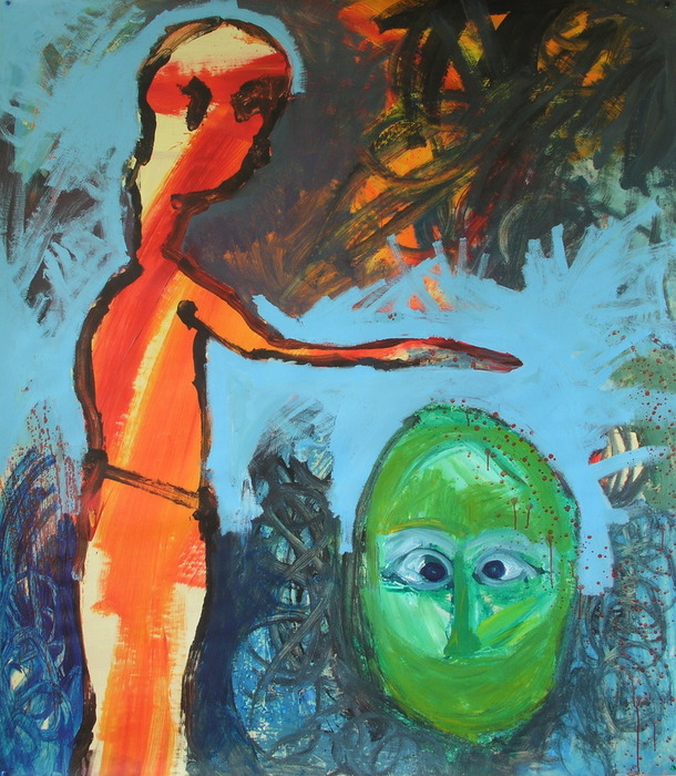 Transfert d'énergie, 2007, 160 cm x 140 cm, acrylics.