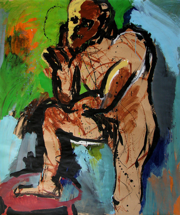 Pensive, 2010, 160 cm x 134 cm, acrylics.