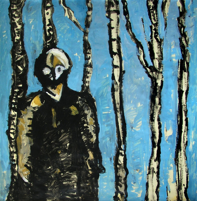 Waldwanderung, 2008, 160 cm x 157 cm, acrylics.
