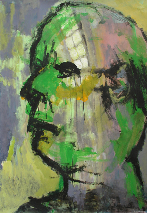 Head, 2009, 140 cm x 100 cm, acrylics