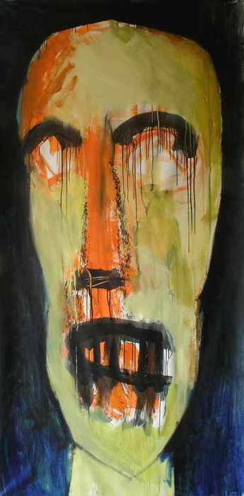 200 cm x 100 cm, 2008, acrylics on canvas.