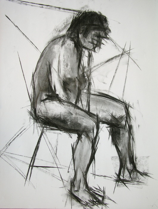 2010, 65 cm x 50 cm, charcoal.