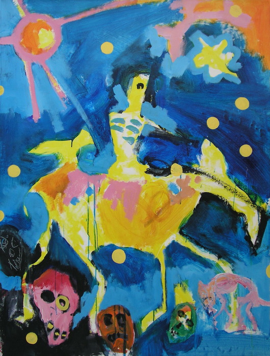 Cheval dans la Neige, 2010, 130 cm x 97 cm, acrylics on canvas.
